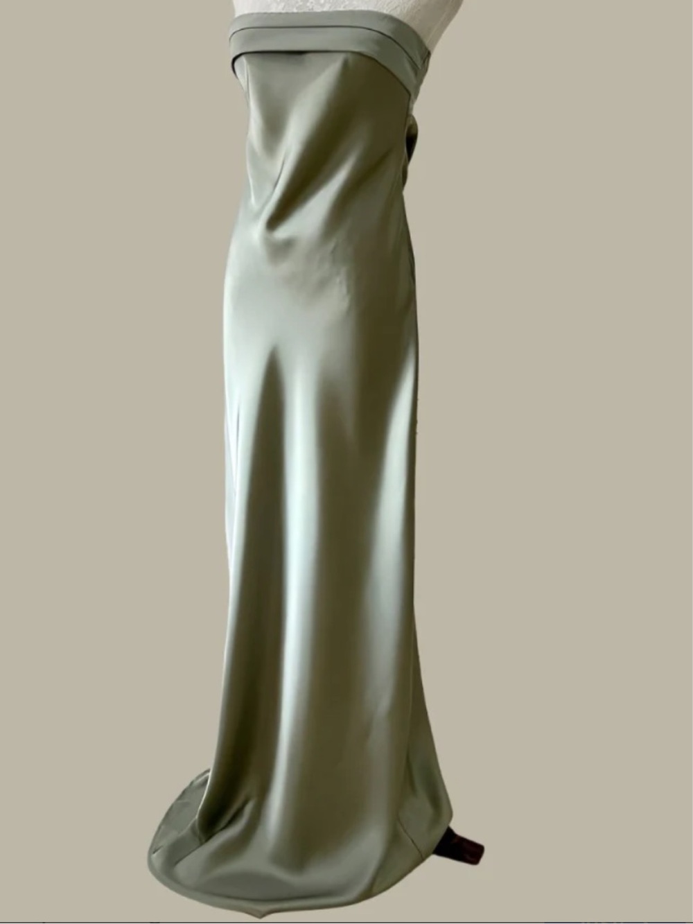 AKIRA Strapless Slip Dress in Olive Sage - Picture 10 of 11